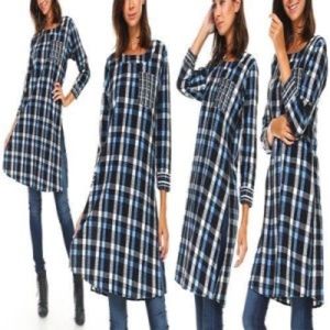 A La Tzarina Women's Fall Fashion Plaid Tunic